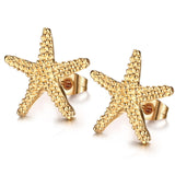 Elegant Gold-color Starfish Stud Earrings Women