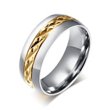Gold-color Rhombus Surface Wedding Rings for Women