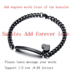 Can Engrave Thin ID Tag Bracelet Heart Charm Bangle for Women