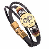 Horoscope Leather Bracelet Men