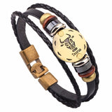 Horoscope Leather Bracelet Men