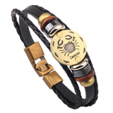 Horoscope Leather Bracelet Men