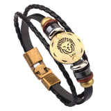Horoscope Leather Bracelet Men