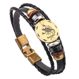 Horoscope Leather Bracelet Men