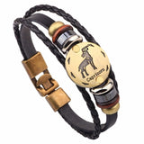 Horoscope Leather Bracelet Men