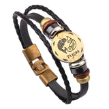 Horoscope Leather Bracelet Men