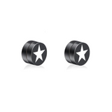 Pair Mens Earring Set Stainless Steel