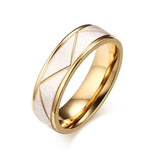 Wedding Rings for Love Matte Finish Stainless Steel Gold Color Women