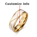 Wedding Rings for Love Matte Finish Stainless Steel Gold Color Women