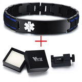Free Engraving 12mm Medical Alert ID Bracelets for Men