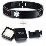 Free Engraving 12mm Medical Alert ID Bracelets for Men