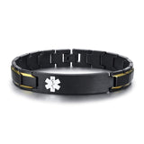 Free Engraving 12mm Medical Alert ID Bracelets for Men