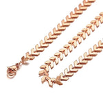Chic Arrow Links Choker for Women Rose Gold Tone Necklace