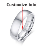 Simple Stainless Steel Wedding Bands Ring for Women