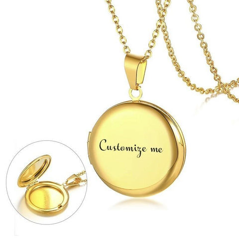 Personalize Round Locket Necklace for Women