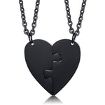2 Best Friends Heart Couple Necklaces Free Custom Engraving Name