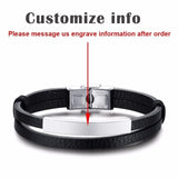 Personalized Stainless Steel ID Tag Mens Bracelets