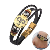 Horoscope Leather Bracelet Men