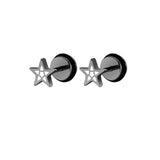 Star Shaped Stainless steel Stud Earrings For Men